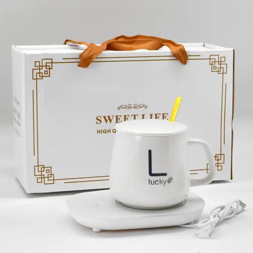 Червона Чашка на подставке с подогревом Stenson YG01317 L 400мл - Зображення 10