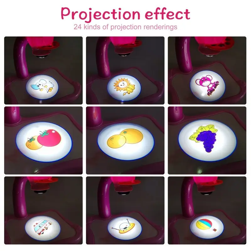 Дитячий стіл проектор для малювання з підсвічуванням Projector Painting 24 Деталі - Зображення 4
