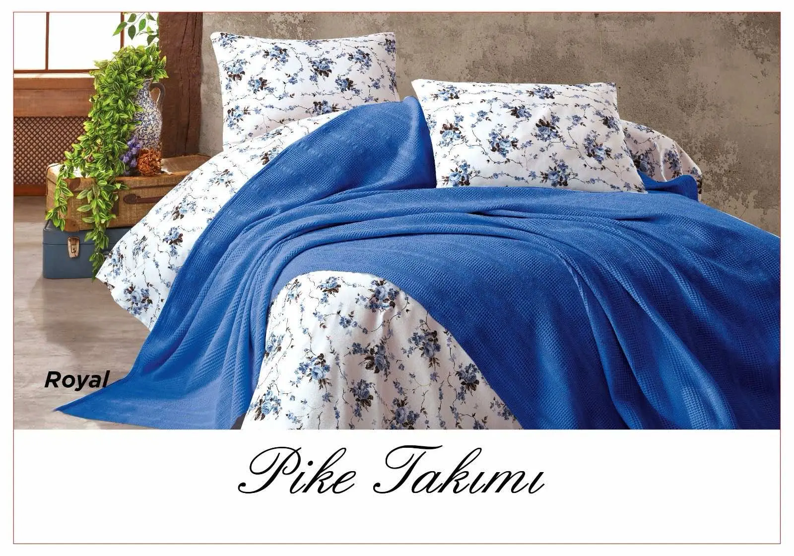 Постільна білизна з вафельним покривалом La Villa Mavi Персиковий - Зображення 5