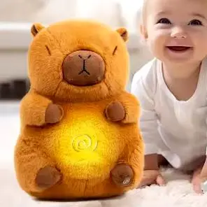 Коричневий Інтерактивна дихаюча Капібара Snuggle Pulse CapyBuddy 30 см м'яка плюшева іграшка - Зображення 6