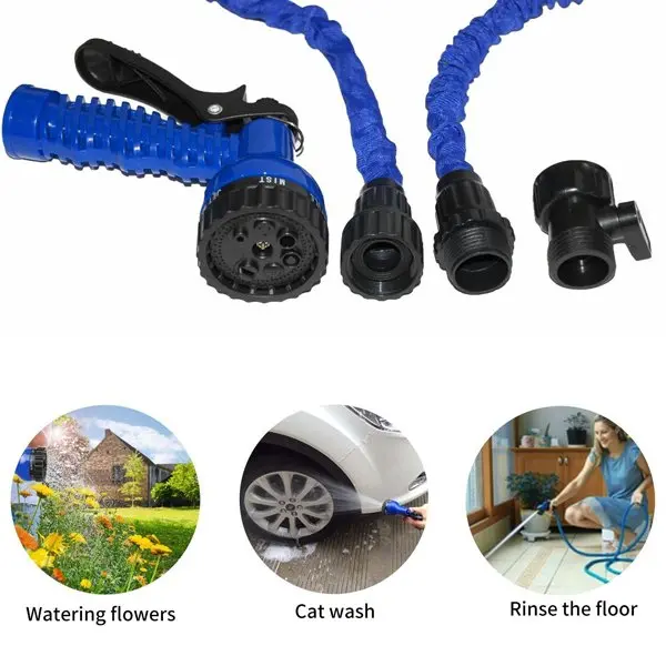 Шланг для поливу V-HOSE PRO 90 метрів поливальний розтягується з розпилювачем - Зображення 7