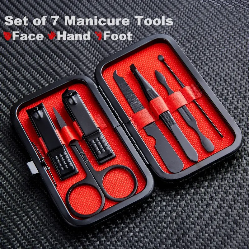Набір манікюрний з 7 предметів у футлярі. Набір для манікюру та педикюру в чохлі (чорний) - Зображення 6