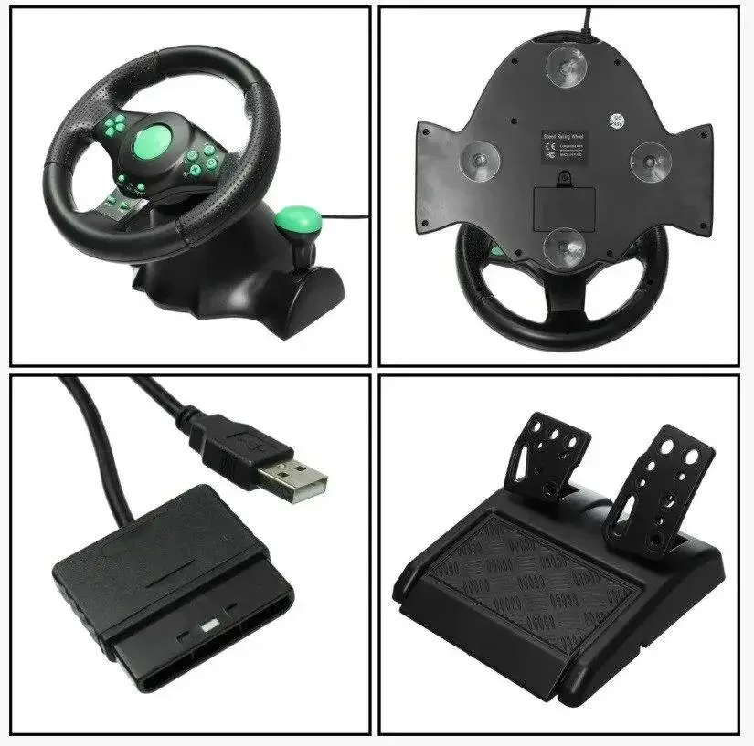 Ігрове кермо з педалями Vibrating Wheel PS3 PC USB - Зображення 3