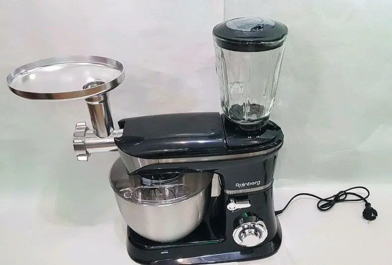 Кухонний комбайн 3 в 1 Rainberg RB-8080 Тістоміс / М'ясорубка / Блендер / Планетарний міксер 4200В - Зображення 6