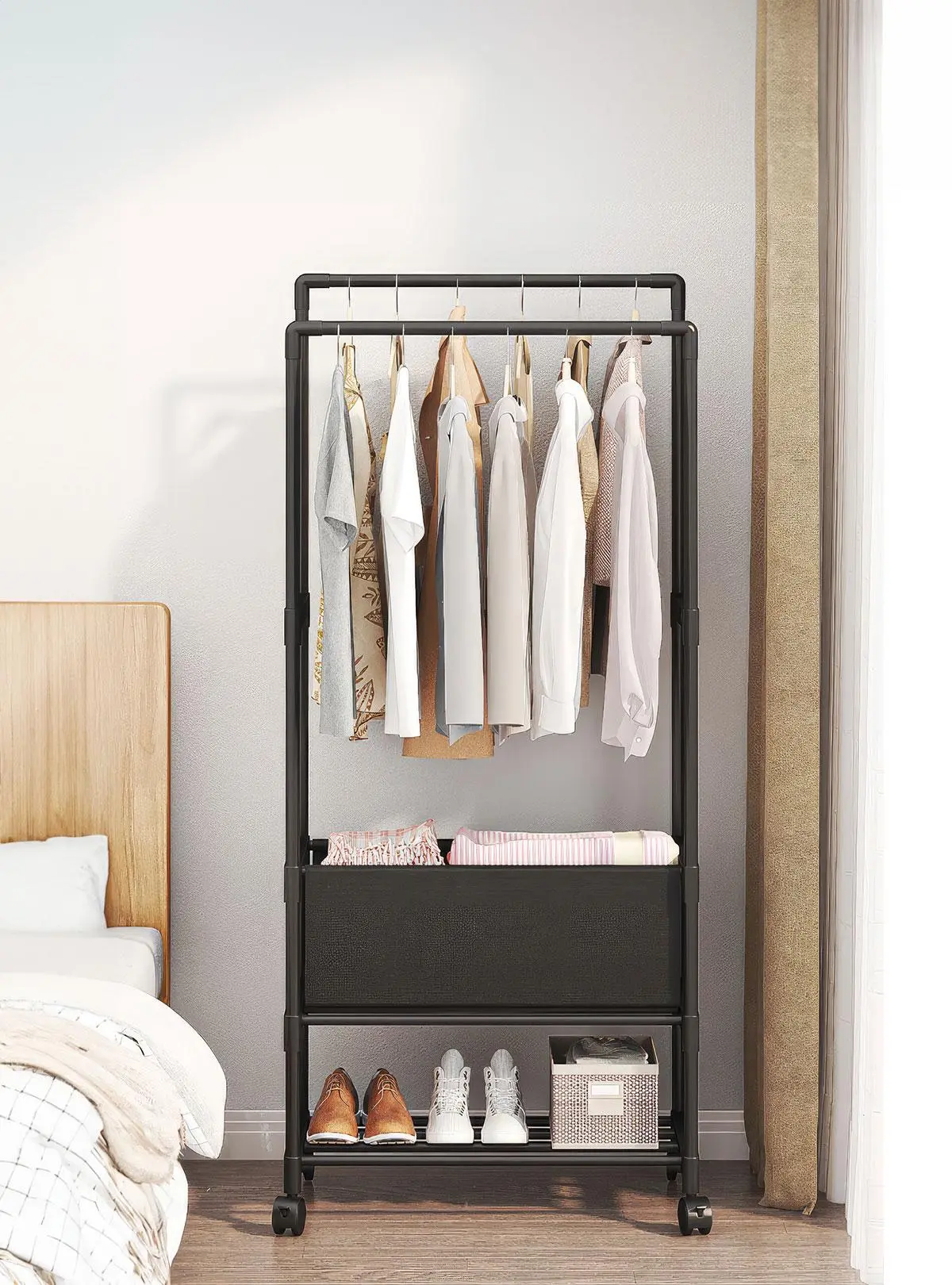 Стійка-вішалка на колесах для речей та взуття (YH9918-3A) - Зображення 2