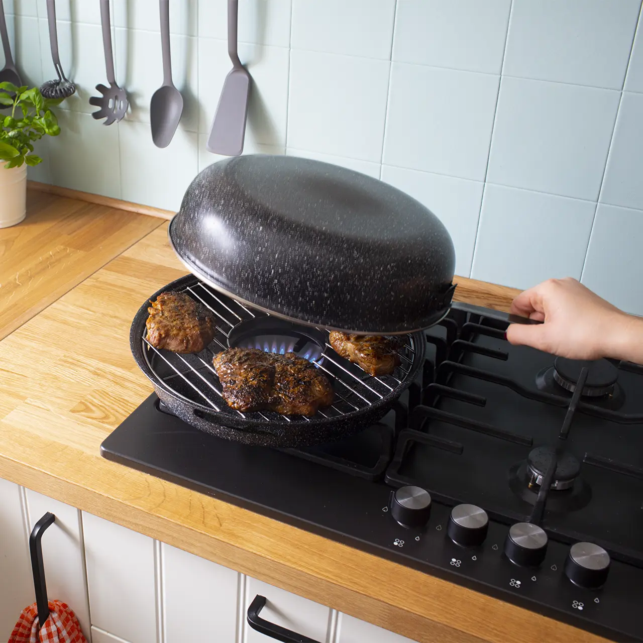 Сковорода гриль-газ Benson BN-803 з антипригарним покриттям - Зображення 2