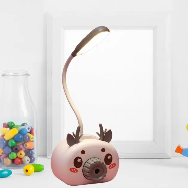 Лампа настільна на гнучкій ніжці з органайзером для ручок та підставкою телефону Quite Light Deer з точилкою олівців, живлення від USB - Зображення 9