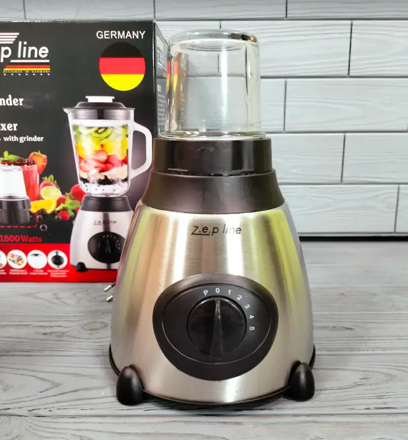 Блендер 1500W побутовий кухонний стаціонарний 1,5л з кавомолкою Zepline ZP-004 - Зображення 6