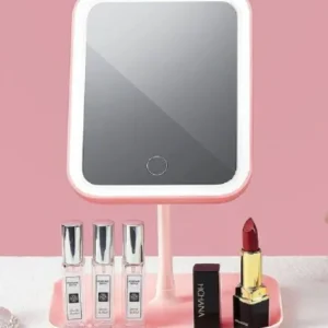 Квадратне дзеркало для макіяжу, косметичне дзеркало з LED з яскравим льодом підсвічуванням, вбудованим акумулятором
