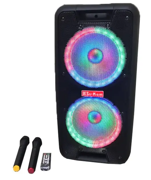 Портативна колонка Su-Kam 1010 + 2 мікрофони + BT 12v220v - Зображення 2