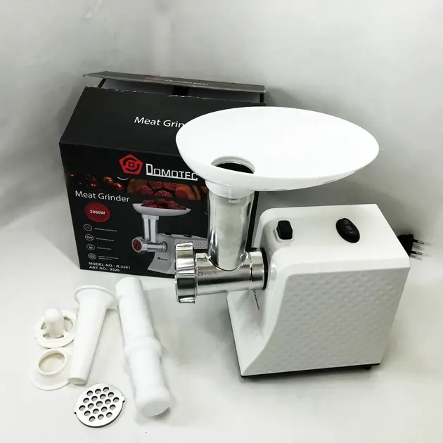 М'ясорубка електрична domotec r3391 2000w, компактна м'ясорубка для дому, м'ясорубка 3 в 1 - Зображення 4