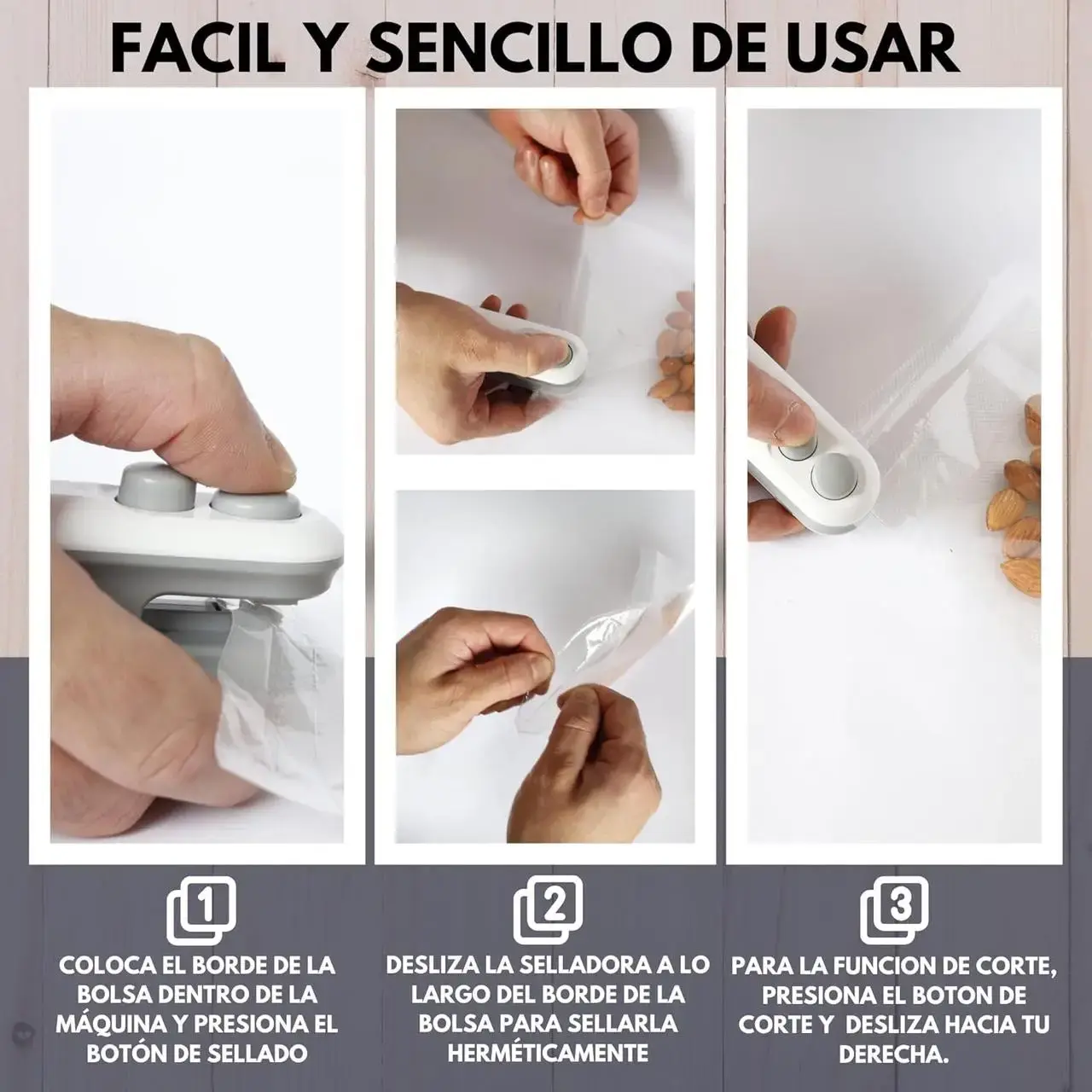 Універсальний міні-вакууматор пластикових пакетів для консервування продуктів харчування - Зображення 6