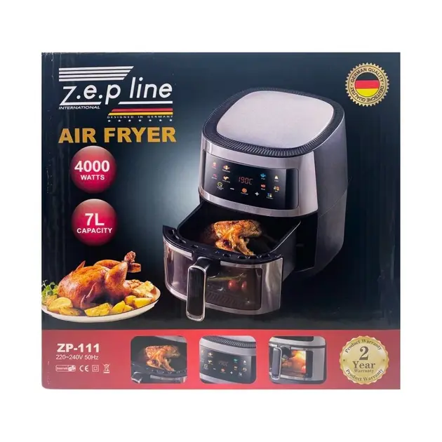 Фритюрниця без олії мультипіч 3500W ZP-111 сенсорна аерофрітюрниця з таймером 7л. - Зображення 6