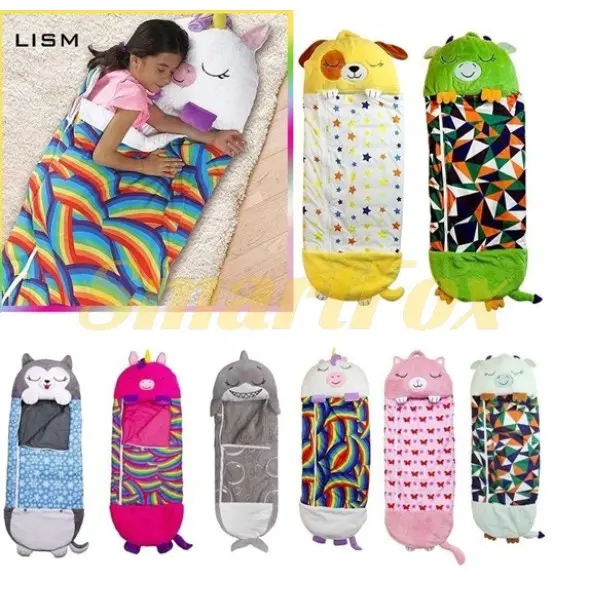 білий єдиноріг Дитячий спальний мішок на блискавці 3 в 1 іграшка подушка спальник та вбудована подушка - Зображення 2
