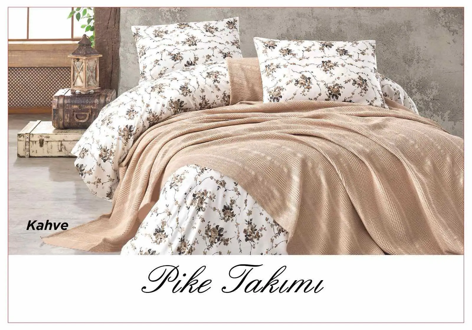 Постільна білизна з вафельним покривалом La Villa Mavi Зелений - Зображення 9