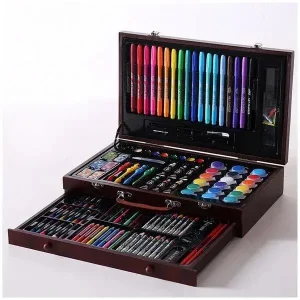 Набір для малювання в дерев’яній валізці, Mega Art Set 123 предмета.Дитячий набір для творчості художника