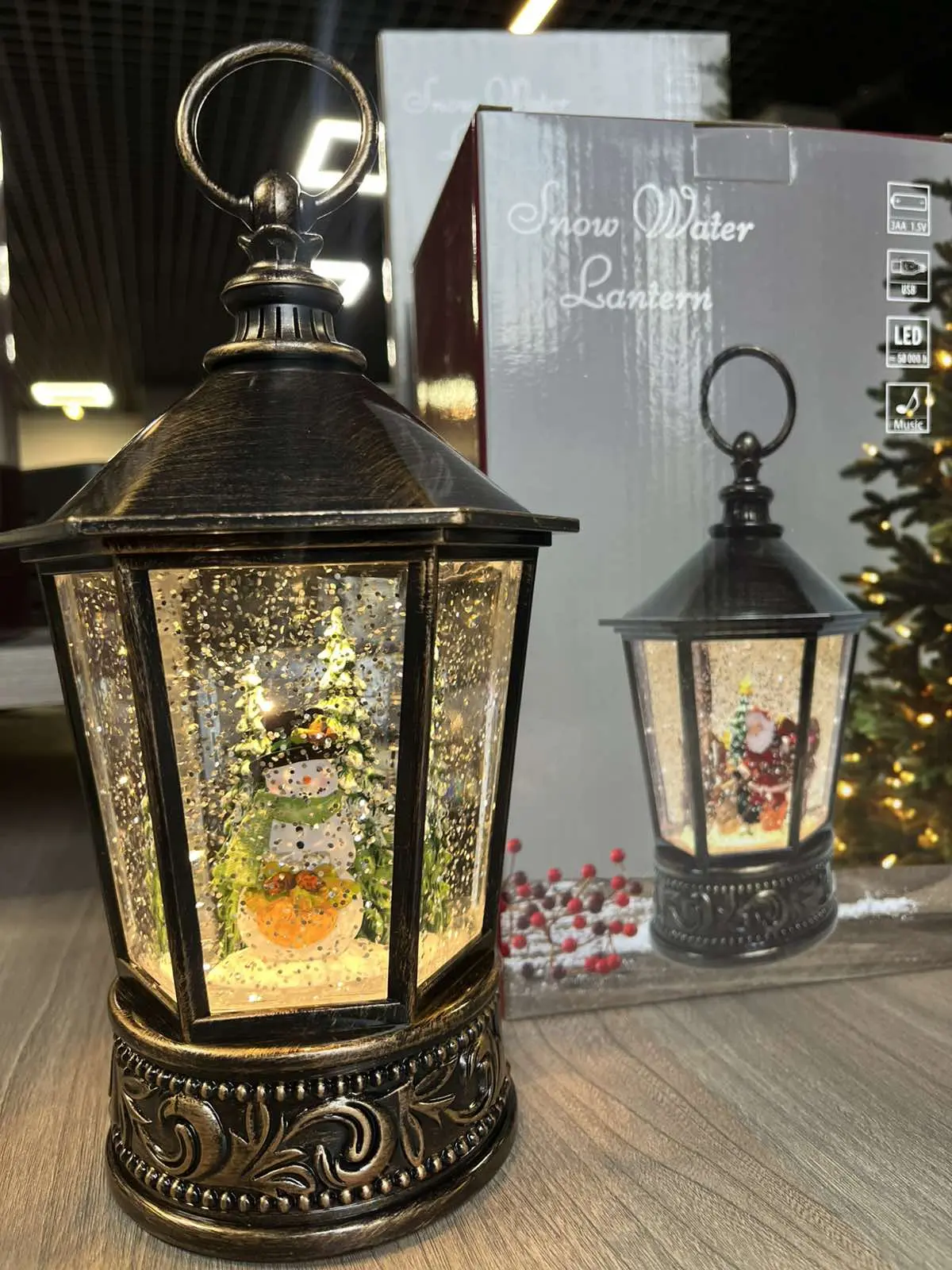 Санта Клаус Музичний новорічний ліхтар XMAS WDL 24077A - Зображення 10