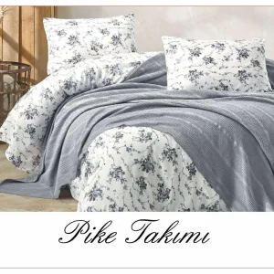 Постільна білизна з вафельним покривалом La Villa Mavi світло сірий