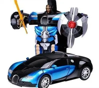 Машинка Трансформер Bugatti Size 18 см Robot Car синя з пультом - Зображення 3