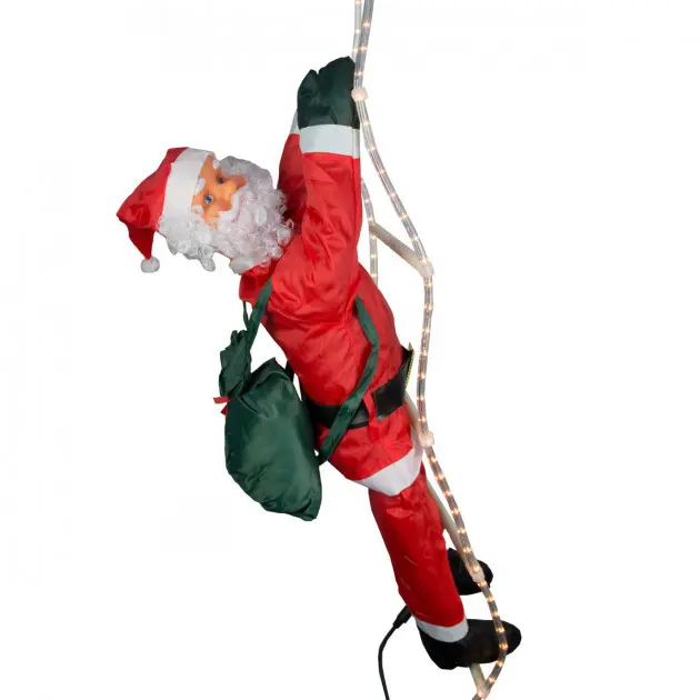 Декоративний Дід Мороз повзучий сходами (Санта Клаус на сходах) 3 фігурки по 30см - Зображення 2
