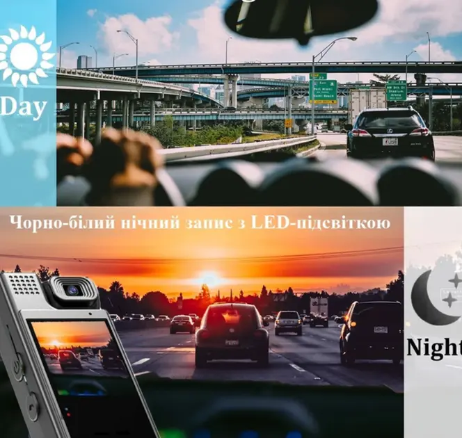 Відеокамера нагрудна Wi-Fi акумуляторна боді камера з дисплеєм 1.3 дюйма реєстратор з фіксацією кліпсою UKC L9 - Зображення 7