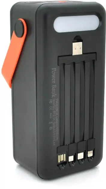 Портативна батарея зовнішня повербанк Power Bank 120000 mAh із сонячною панеллю та ліхтариком YM-639CX - Зображення 4