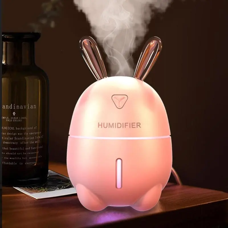 Зволожувач повітря Ультразвуковий з LED-підсвічуванням 7 кольорів живлення USB Зайчик Нічник-зволожувач 300мл - Зображення 9
