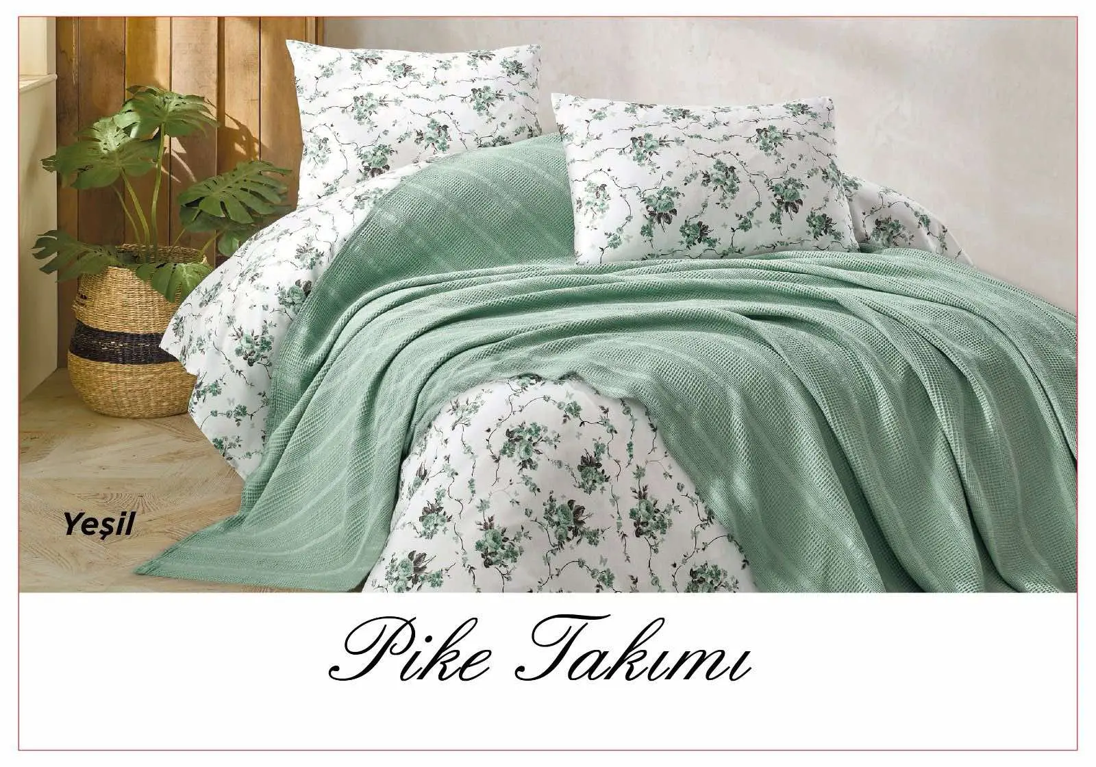 Постільна білизна з вафельним покривалом La Villa Mavi світло сірий - Зображення 3