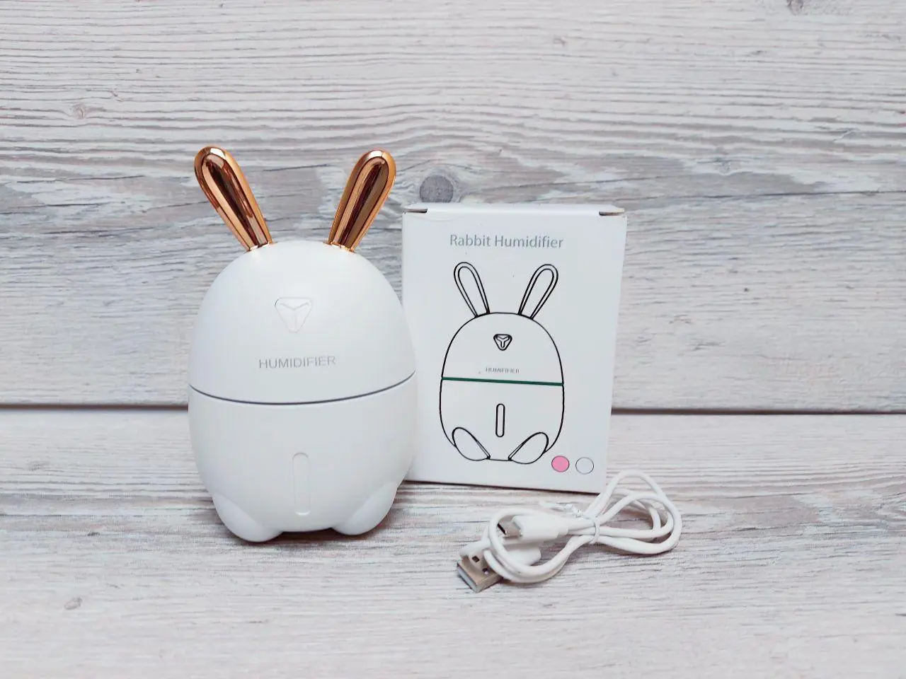 Зволожувач повітря Ультразвуковий з LED-підсвічуванням 7 кольорів живлення USB Зайчик Нічник-зволожувач 300мл - Зображення 5