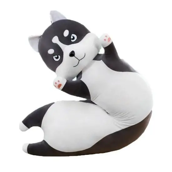 М'яка іграшка подушка довгий Хаскі антистрес подушка сірий 150 см - Зображення 3