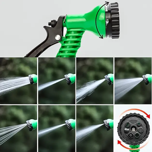 Набір поливальний шланг BlueBird 15м на котушці пістолет з розпилювачем 7-ми режимний - Зображення 5