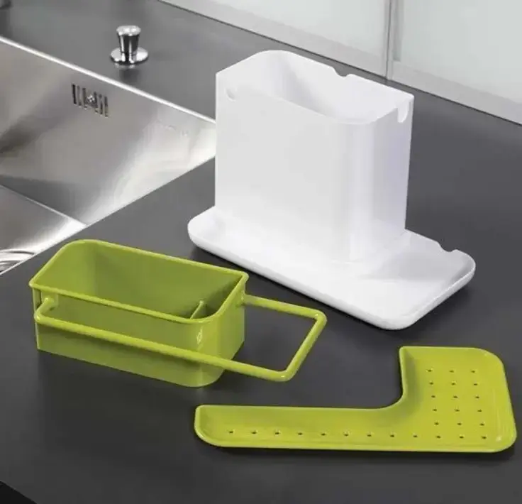 Універсальний органайзер для кухні на раковину 3 в 1 DAILY USE, для щіток, губок, мила та рушників - Зображення 3