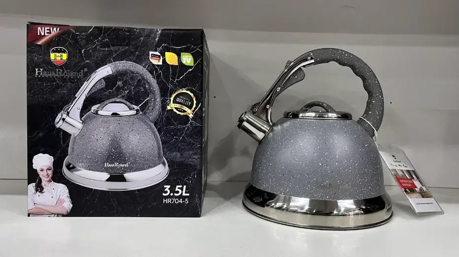Чайник із гранітним покриттям зі свистком Haus Roland HR 704-5 3,5 л із нержавіючої сталі - Зображення 2