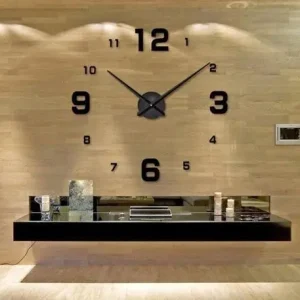 Настінний годинник 3D “DIY CLOCK” з цифрами від 60 до 120см Black