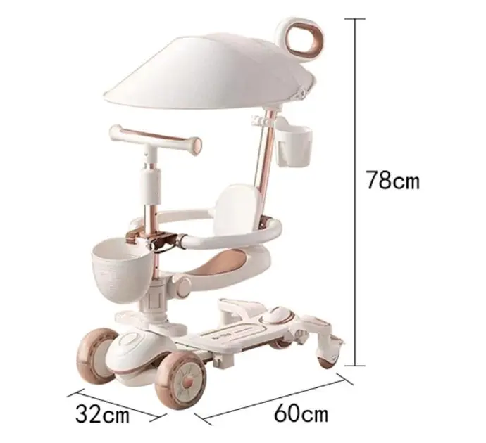 Дитячий багатофункціональний самокат-трансформер 5в1 із захисним бортиком - Зображення 4