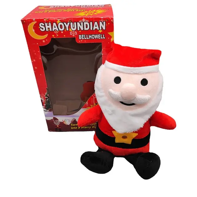 Дитяча плюшева іграшка Дід Мороз із проектором зоряного неба - Зображення 4