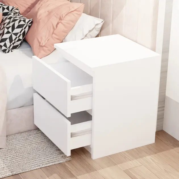 Тумбочка приліжкова/ Банкетка в спальню STL-MD 78 (Г30/Ш32/В41, БІЛА) - Зображення 2