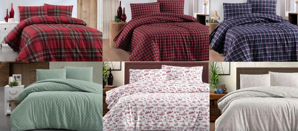 Синій Тепла постільна білизна / байкова євро розміру фланель 100%-бавовна Туреччина Cotton Collection - Зображення 7