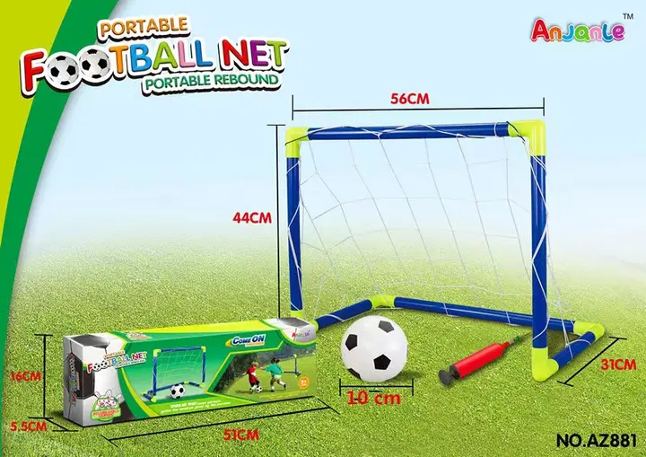 Ігровий набір Міні Футбол "Складні ФУТБОЛЬНІ ВОРОТА" 56см Anjanle Футбольний набір з насосом та м'ячем - Зображення 3