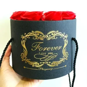 Подарунковий набір троянд Forever I love you букет в капелюшній коробці, ручної роботи, червоний