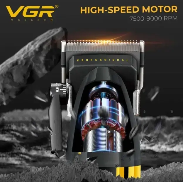 Акумуляторна машинка для стрижки VGR V-285 з насадками - Зображення 2