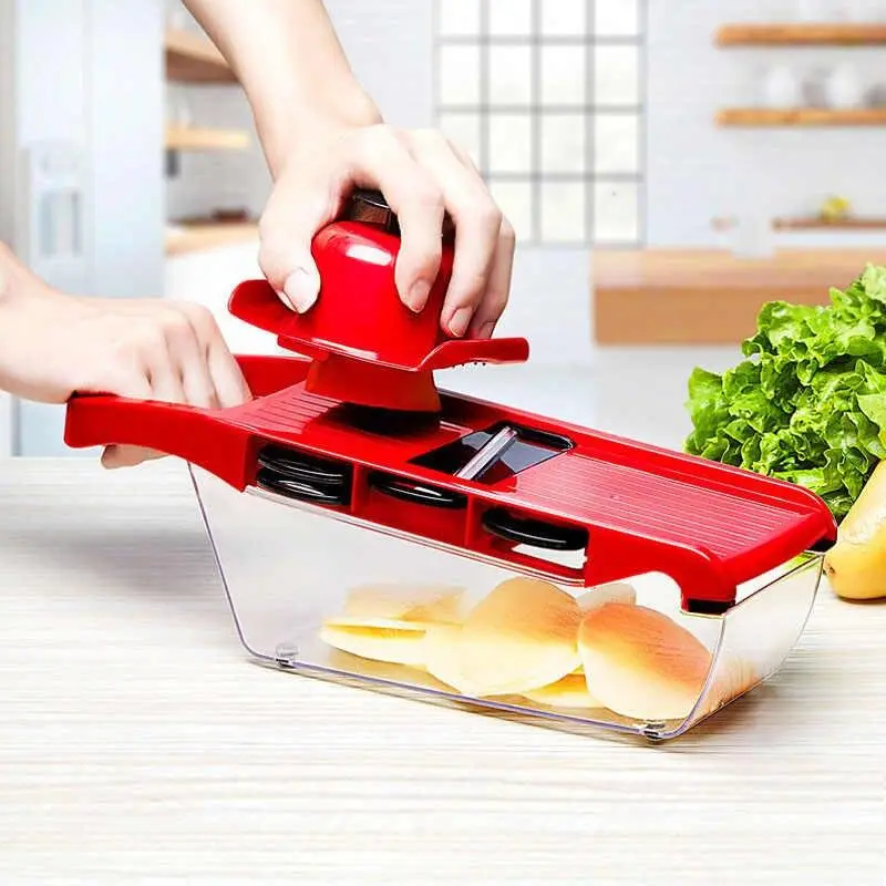 Овочерізка, тертка Mandoline Slicer 6 in 1 c контейнером, слайсер, тертка - Зображення 3