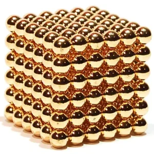 Головоломка Неокуб золотий NeoCube у боксі 216 кульок металевий 5 мм