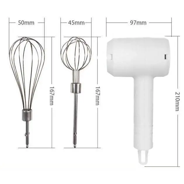 Портативний електричний бездротовий ручний міксер на акумуляторі USB вінчик для збивання - Зображення 5