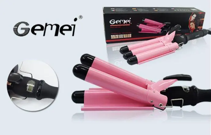 Потрійна плойка для волосся Gemei GM 1956 дисплеєм - Зображення 8