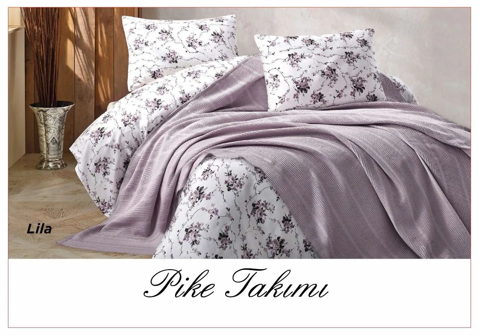 Постільна білизна з вафельним покривалом La Villa Mavi Зелений - Зображення 6