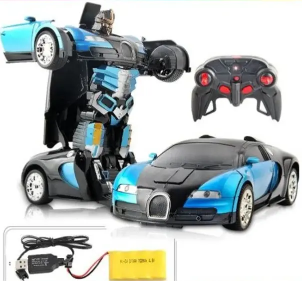 Машинка Трансформер Bugatti Size 18 см Robot Car синя з пультом - Зображення 5