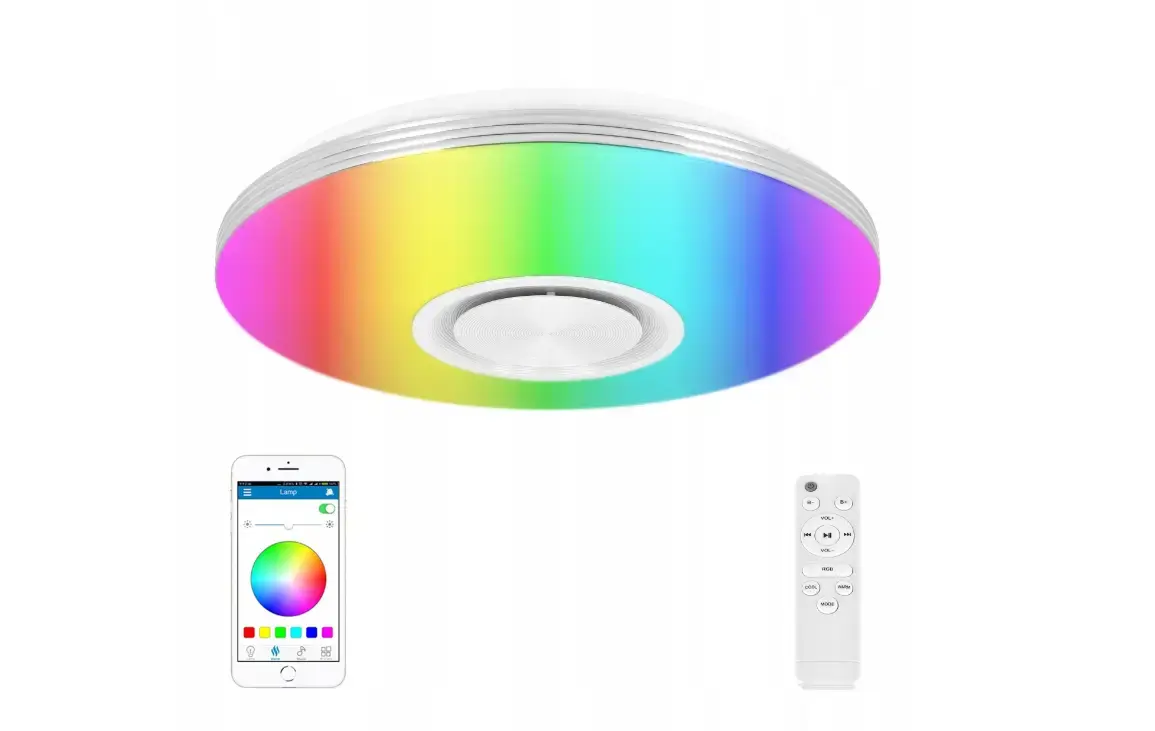 33см світлодіодний RGB світильник стельовий bluetooth + пульт дистанційного керування