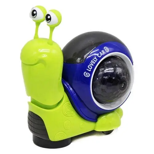 Музична іграшка равлик павлик з 3D проектором, українська мова, зелений - Зображення 3