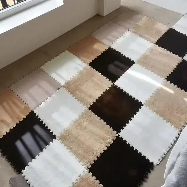 Килимок-пазл з плюшевим покриттям 20 пазлів 30х30х1.5 см сіро-фіолетовий - Зображення 2